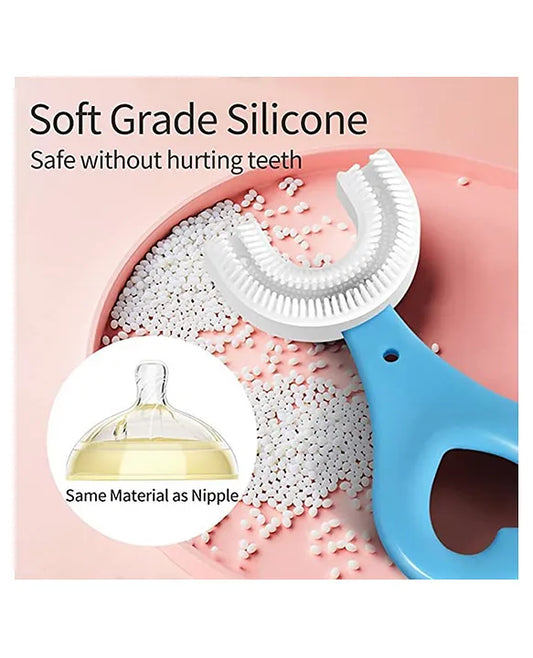 U Shaped Toothbrush For Kids 2-5 With Cover|Manual U Type 360 Degree Soft Silicone Oral Teeth Cleaning Gift For Baby Infant Toddler Children|Kids Tooth Brush, 1 Pc,Multicolour